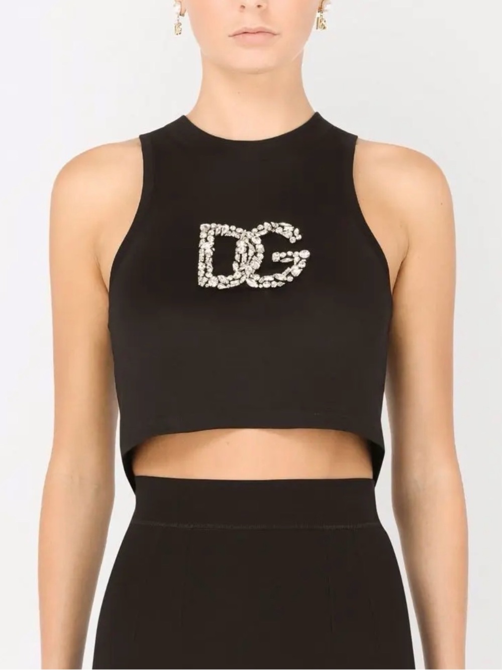 Dolce & Gabbana Crystal Embellished Cropped Tank | Women’s X-Small